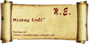Miskey Ené névjegykártya